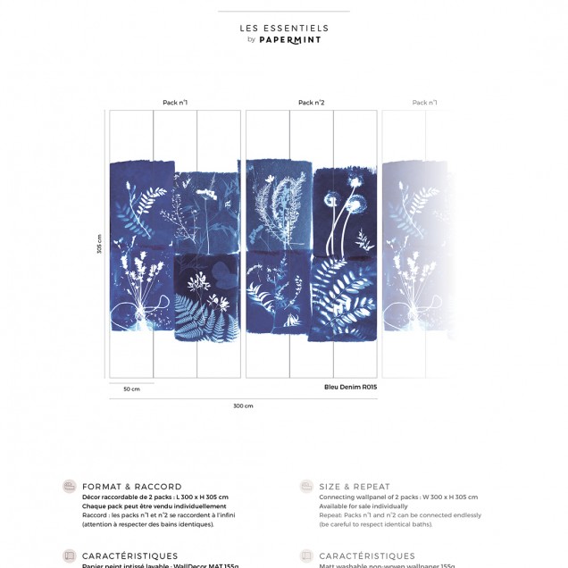 Wallpaper cu un design vintage de plante alb-negru, perfect pentru living, dormitor sau birou.