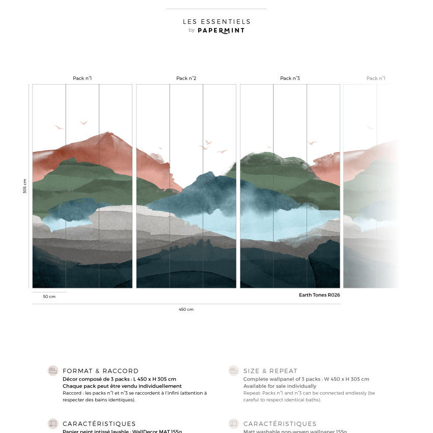 Tapet cu design abstract și culori pastelate, cu dealuri în nuanțe de roz și bej, ideale pentru dormitor.