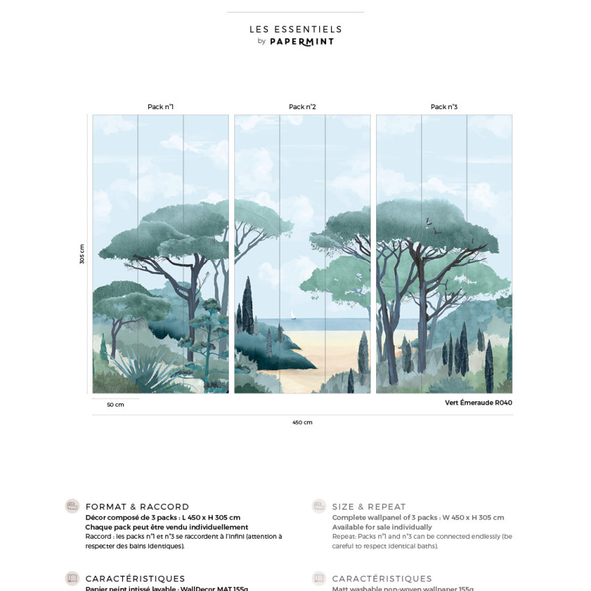 Tapet cu un design minimalist, ce ilustrează un peisaj de coastă cu palmieri, în culori pastelate de roz.