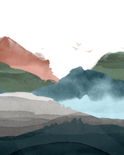 Hills, Earth Tones, PaperMint