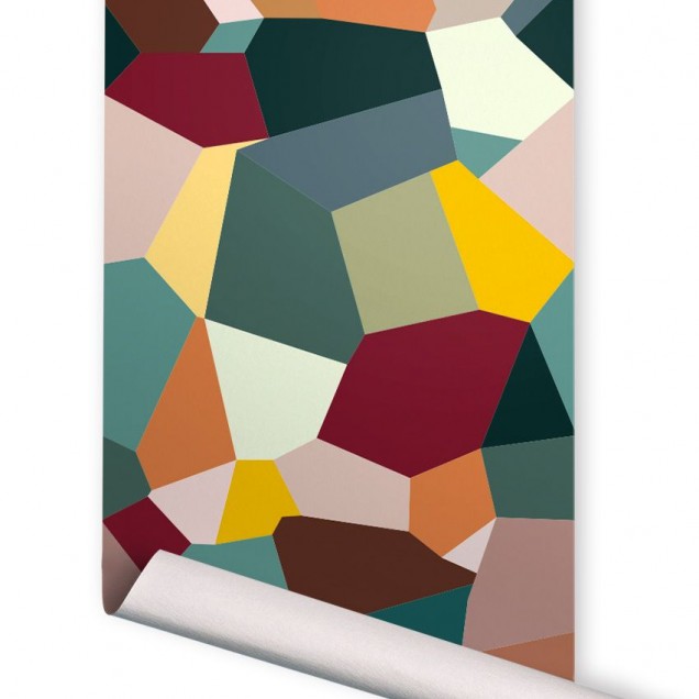 Tapet geometric cu forme abstracte multicolore