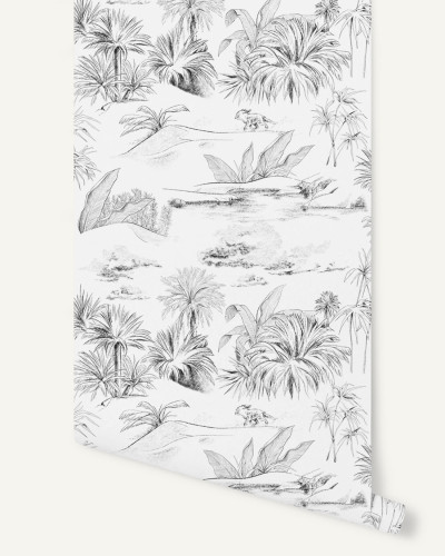 Oasis Toile de Jouy, Noir, 1.5mp / rola, PaperMint