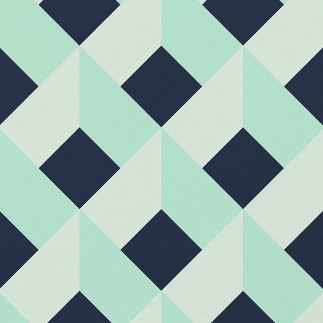 Tapet geometric modern cu model albastru și verde mentă