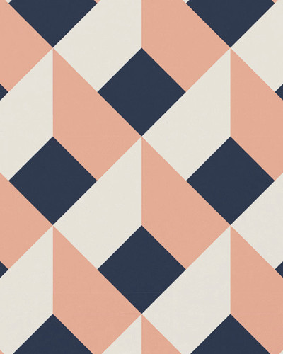 Tapet geometric modern Corail cu un design unic si o combinatie de culori vibrante.
