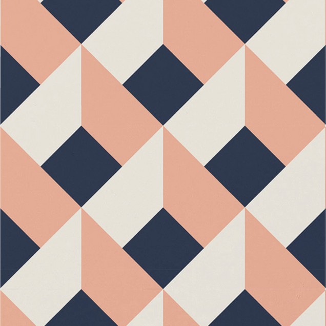 Tapet geometric modern Corail cu un design unic si o combinatie de culori vibrante.