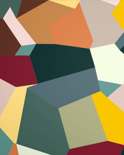 Tapet geometric cu forme abstracte multicolore