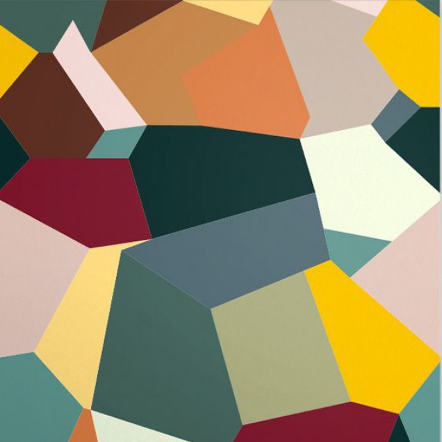 Tapet geometric cu forme abstracte multicolore