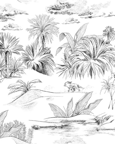 Oasis Toile de Jouy, Noir, 1.5mp / rola, PaperMint