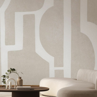 Bold Contour - Beige, Photowall