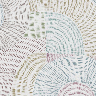 Fototapet abstract cu linii colorate într-o cameră pentru copii