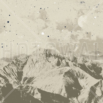 Mountain Nightscape - Beige, Photowall