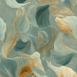 Rhythmic Curves, Large, Teal, Photowall