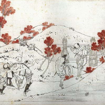 Tapet japonez Porters Carry a Palanquin