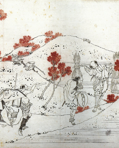 Tapet japonez Porters Carry a Palanquin