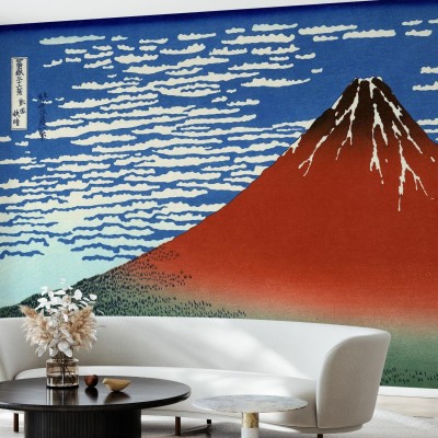 Tapet cu imagine a Muntelui Fuji, pictat de Katsushika Hokusai