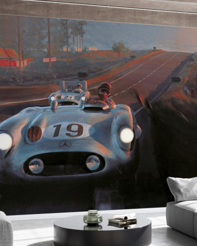 Tapet Le Mans Racing - Imagine cu o mașină de curse clasică pe un circuit de curse