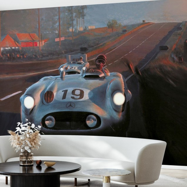 Tapet Le Mans Racing - Imagine cu o mașină de curse clasică pe un circuit de curse