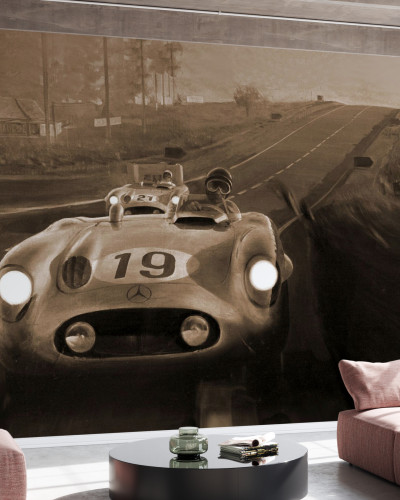 Tapet Le Mans Racing Sepia