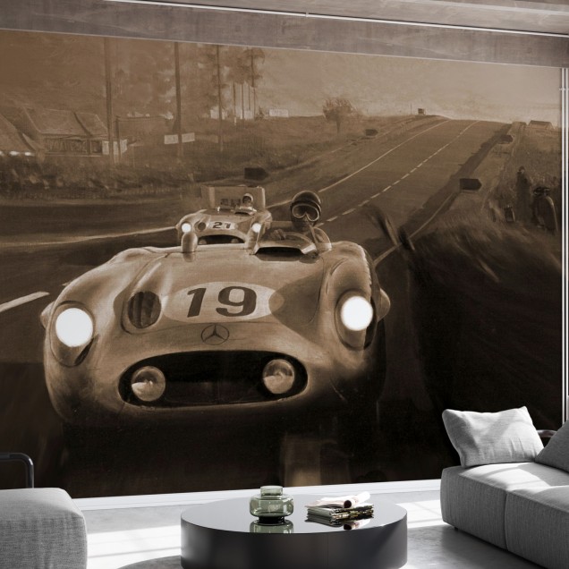 Tapet Le Mans Racing Sepia