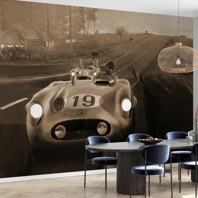 Tapet Le Mans Racing Sepia
