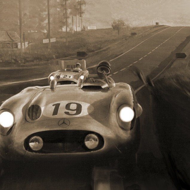 Tapet Le Mans Racing Sepia