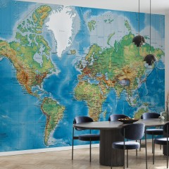 Fototapet World Map, With Roads, personalizat, Photowall