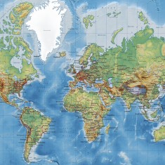 Fototapet World Map, With Roads, personalizat, Photowall