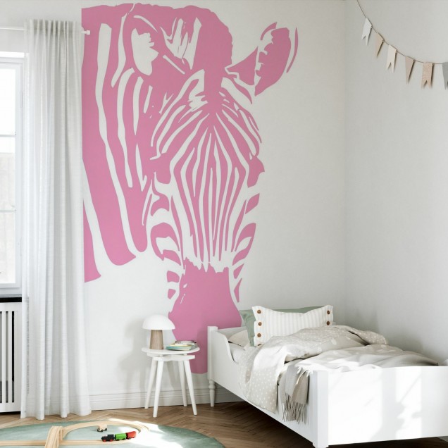 Fototapet cu o zebra eleganta in culori pastelate.