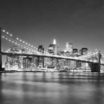 Fototapet cu Podul Brooklyn alb-negru
