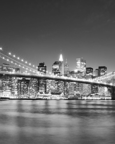 Fototapet cu Podul Brooklyn alb-negru