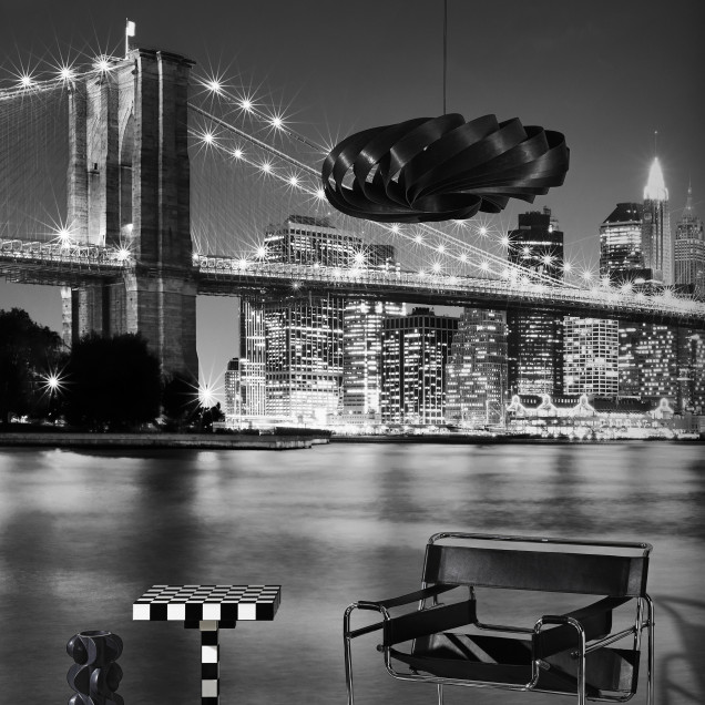 Fototapet cu Podul Brooklyn alb-negru