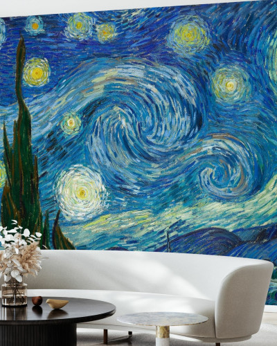 Tapet cu imaginea Nopții Stelate de Vincent Van Gogh