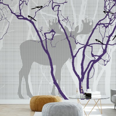 Fototapet Photowall PHW-E20054. Conține culorile: Albastru, Albastru Noapte, Violet, Violet-Albastru, Gri, Gri Semnal, Alb, Alb Semnal, Verde, Verde Ferigă