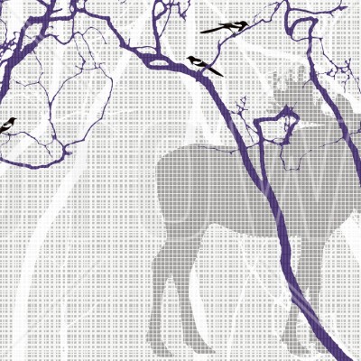 Fototapet Photowall PHW-E20054. Conține culorile: Albastru, Albastru Noapte, Violet, Violet-Albastru, Gri, Gri Semnal, Alb, Alb Semnal, Verde, Verde Ferigă