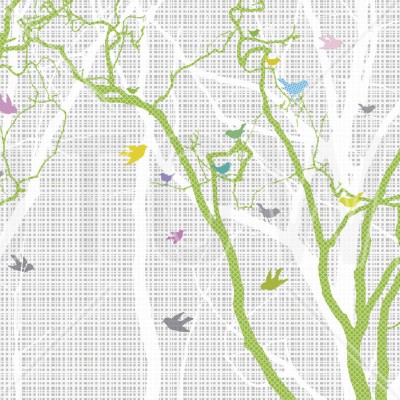 Fototapet Photowall PHW-E20056. Conține culorile: Verde, Verde-Galben, Roz, Roz Deschis, Gri, Telegri 4, Verde, Verde Deschis, Alb, Alb Trafic