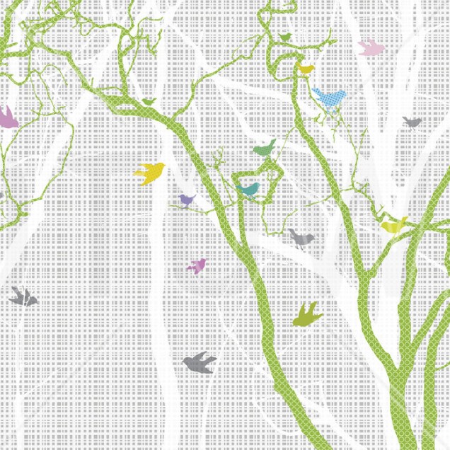 Fototapet Photowall PHW-E20056. Conține culorile: Verde, Verde-Galben, Roz, Roz Deschis, Gri, Telegri 4, Verde, Verde Deschis, Alb, Alb Trafic