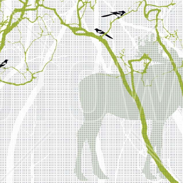 Fototapet Photowall PHW-E20273. Conține culorile: Galben, Galben Sulfuric, Alb, Alb Papirus, Negru, Negru Închis, Verde, Verde-Galben, Verde, Verde Măsliniu