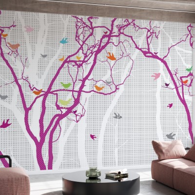 Fototapet Photowall PHW-E20274. Conține culorile: Violet, Mov Trafic, Portocaliu, Portocaliu Semnal, Turcoaz, Turcoaz Pastel, Roz, Roz Deschis, Violet, Violet Erica