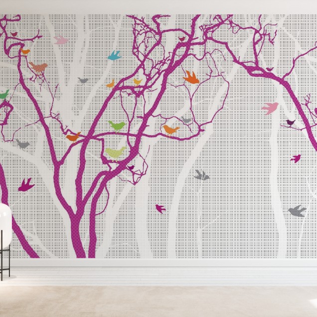 Fototapet Photowall PHW-E20274. Conține culorile: Violet, Mov Trafic, Portocaliu, Portocaliu Semnal, Turcoaz, Turcoaz Pastel, Roz, Roz Deschis, Violet, Violet Erica