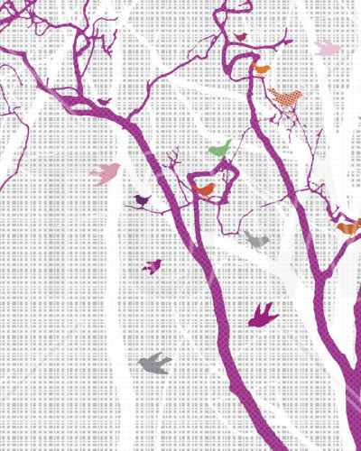 Fototapet Photowall PHW-E20274. Conține culorile: Violet, Mov Trafic, Portocaliu, Portocaliu Semnal, Turcoaz, Turcoaz Pastel, Roz, Roz Deschis, Violet, Violet Erica