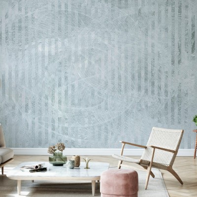 Tapet cu reflexie speculară gri-verde, cu un design modern și elegant, perfect pentru un living sau o cameră de dormit