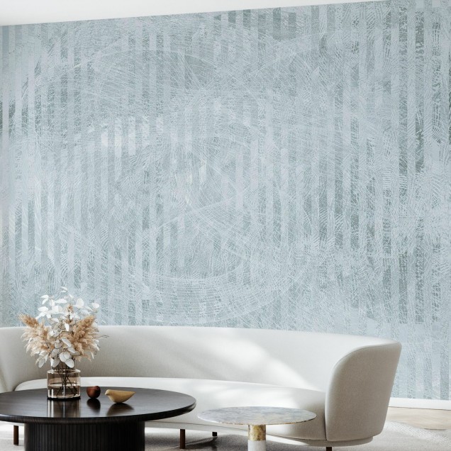 Tapet cu reflexie speculară gri-verde, cu un design modern și elegant, perfect pentru un living sau o cameră de dormit