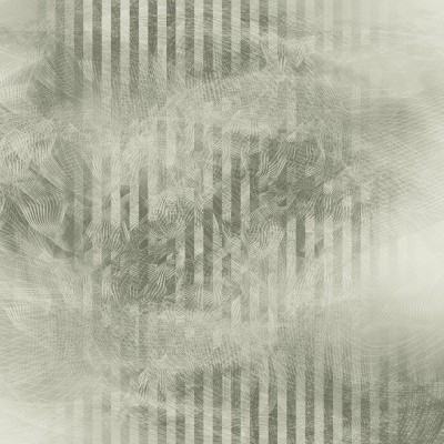 Tapet abstract modern cu design elegant, in nuante neutre de gri si verde, in camera de zi.