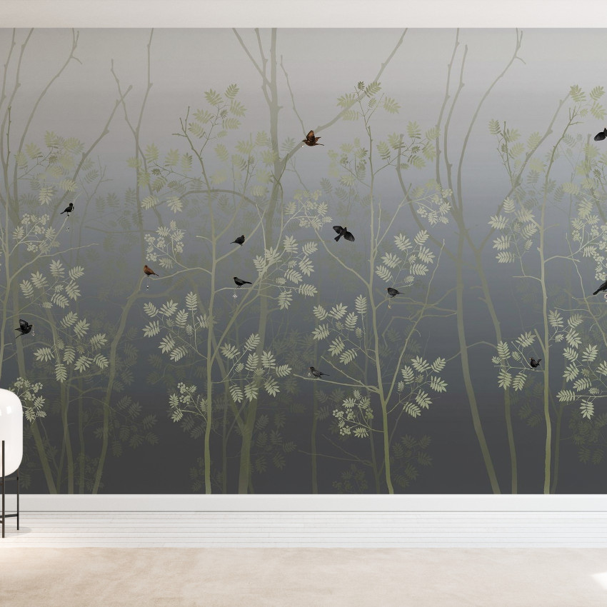 Fototapet Photowall PHW-E20773. Conține culorile: Verde, Verde-Gri, Alb, Alb-Gri, Gri, Gri Măsliniu, Albastru, Albastru-Violet, Albastru, Albastru Porumbel