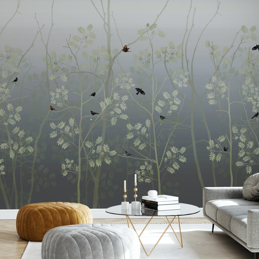 Fototapet Photowall PHW-E20773. Conține culorile: Verde, Verde-Gri, Alb, Alb-Gri, Gri, Gri Măsliniu, Albastru, Albastru-Violet, Albastru, Albastru Porumbel