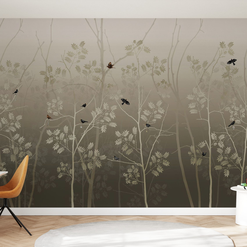 Fototapet Photowall PHW-E20771. Conține culorile: Gri, Gri Ardezie, Verde, Verde Stuf, Gri, Gri Pietricică, Bej, Bej Maroniu, Gri, Telegri 2