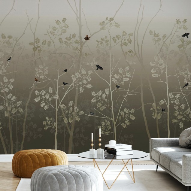 Fototapet Photowall PHW-E20773. Conține culorile: Verde, Verde-Gri, Alb, Alb-Gri, Gri, Gri Măsliniu, Albastru, Albastru-Violet, Albastru, Albastru Porumbel