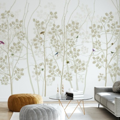 Fototapet Photowall PHW-E20775. Conține culorile: Alb, Alb-Gri, Violet, Violet Erica, Violet, Violet Semnal, Portocaliu, Portocaliu Perlă, Bej, Bej Verzui