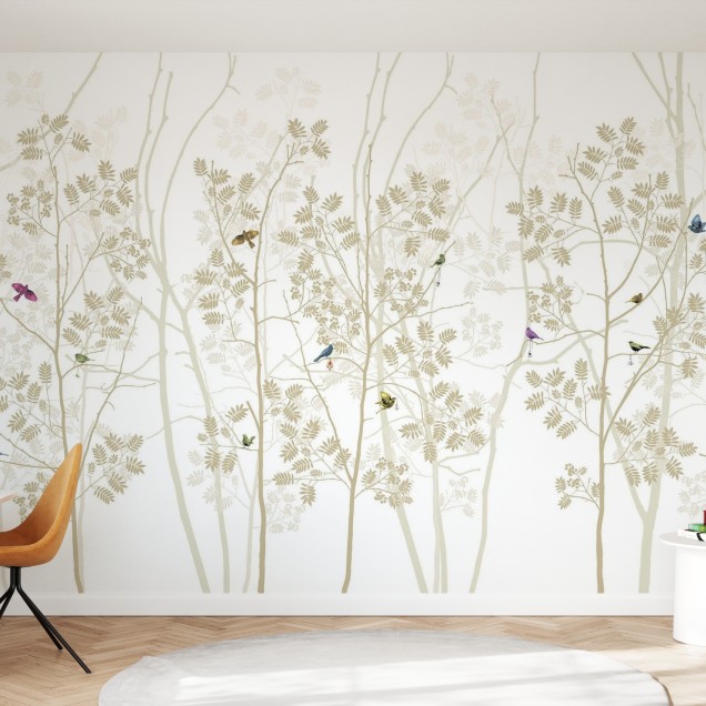 Fototapet Photowall PHW-E20775. Conține culorile: Alb, Alb-Gri, Violet, Violet Erica, Violet, Violet Semnal, Portocaliu, Portocaliu Perlă, Bej, Bej Verzui