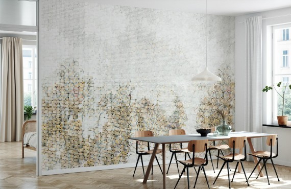 Fototapet Mosaic Forest, Golden, personalizat, Photowall